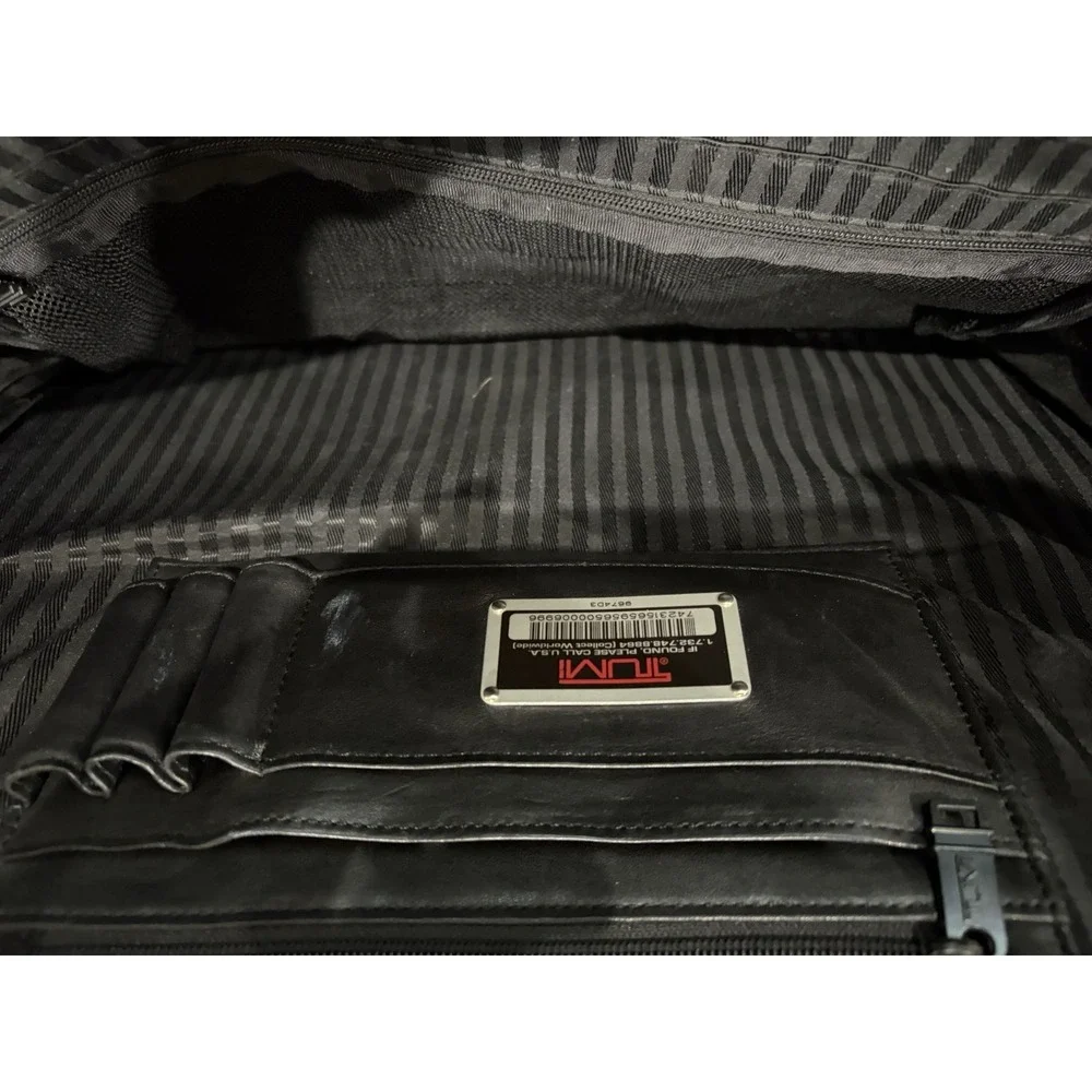 TUMI Alpha Leather Laptop Briefcase - 9674D3 - Black Travel Bag